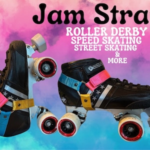 Tri color Roller Derby Jam Straps/Skate straps