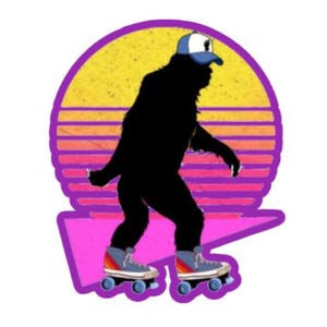 Waterproof Roller Derby Sticker - Bigfoot on skates