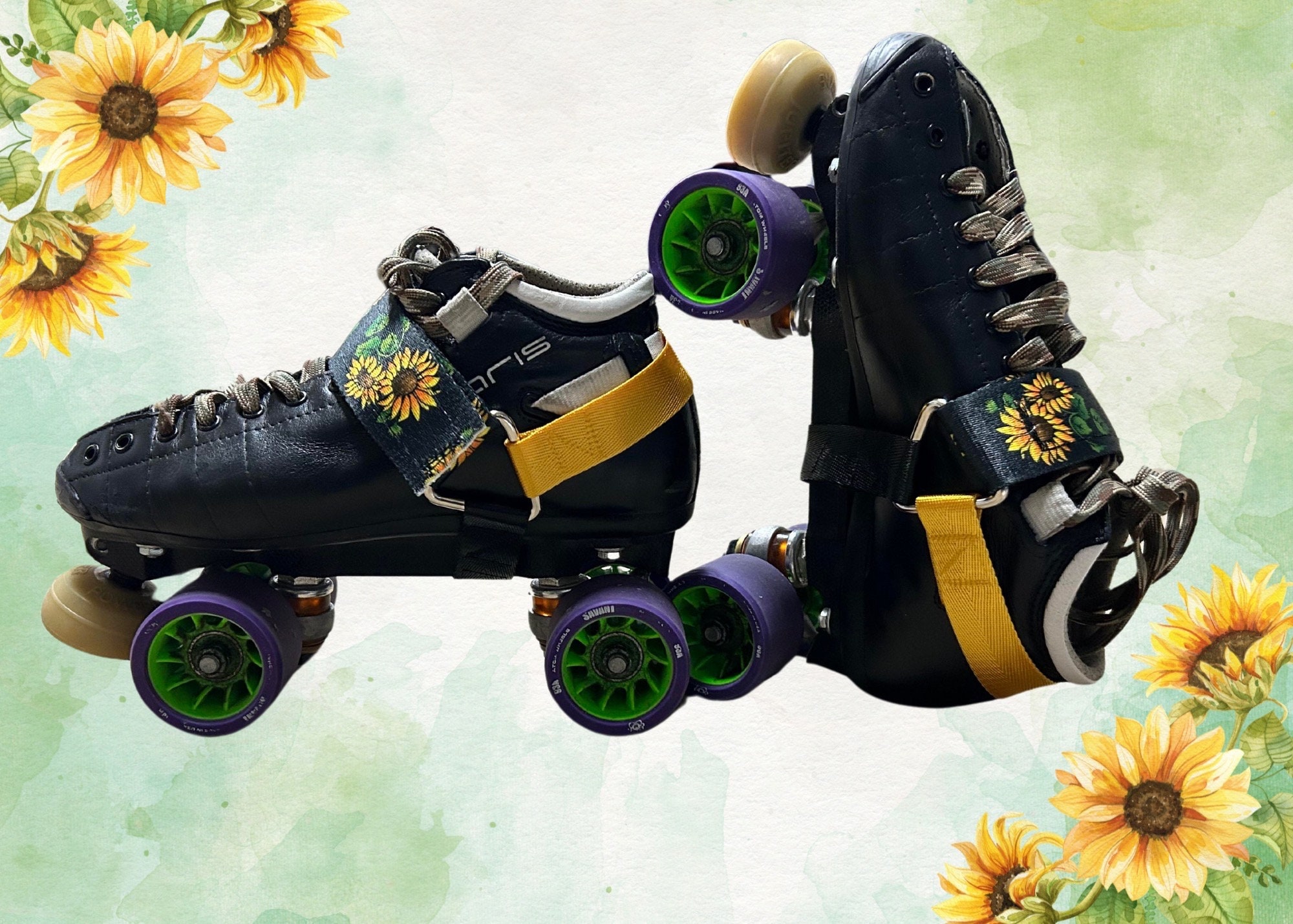 Sunflower Roller Derby Jam Straps/skate Straps Etsy