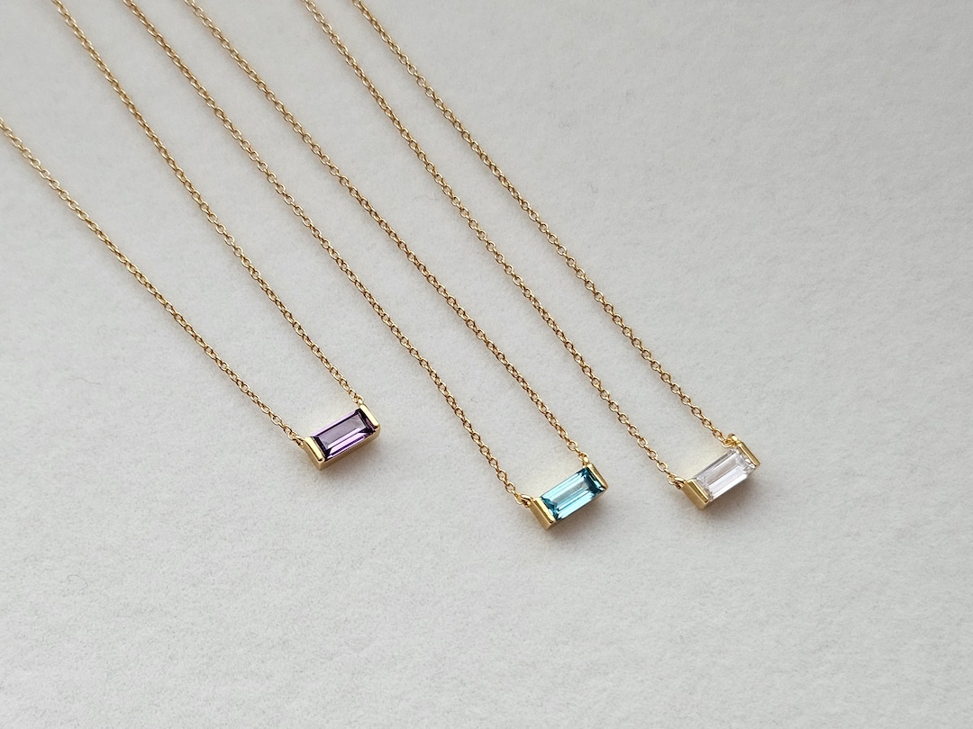 Birthstone Buckle Necklace - Gold main image 0