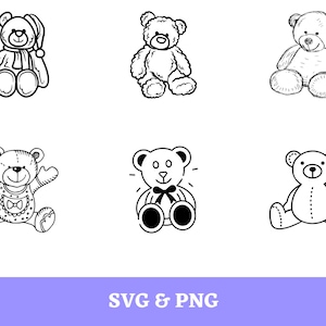 Teddy Bear SVG, Teddy PNG Printable, Digital Download