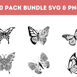 Butterfly SVG, Silhouette PNG, Digital Download, Tattoo SVG