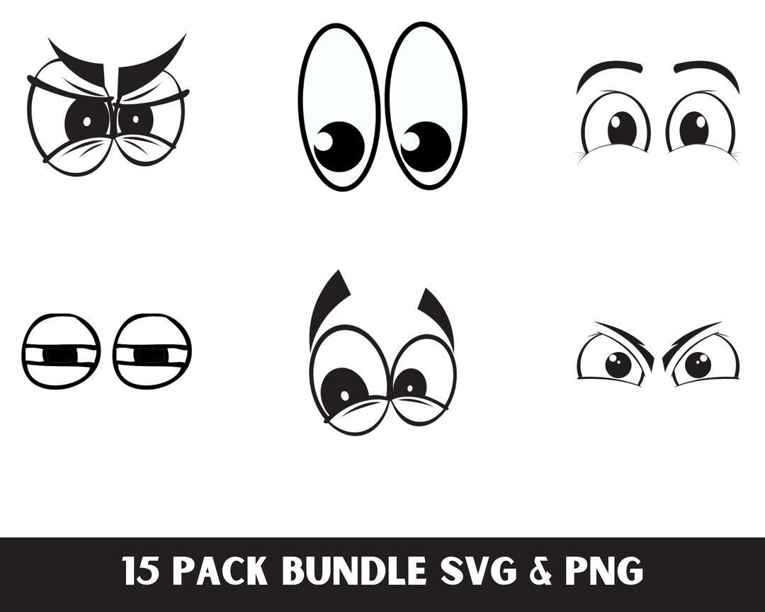 Cartoon Eyes SVG, Eyes PNG, Instant Download Etsy Canada