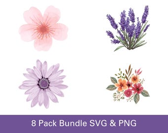 Flowers SVG, Flower PNG, Digital Products