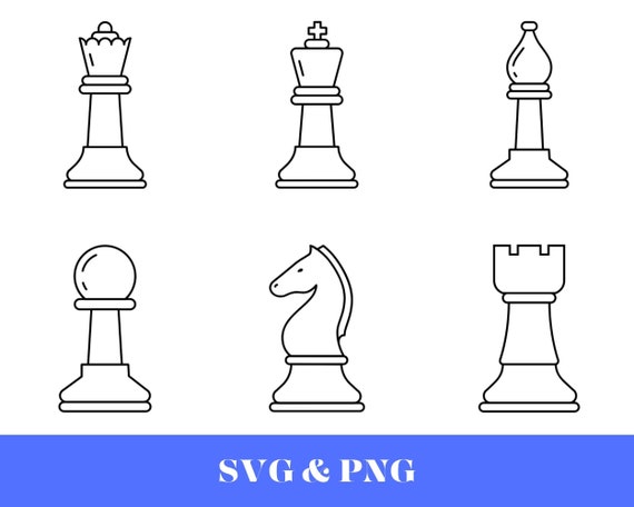 Chess Piece svg set, silhouette bundle, PNG clip art, 13 Digital files By  DigitalPrintableMe