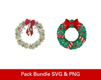 Christmas Wreath SVG, Wreath PNG, Printable