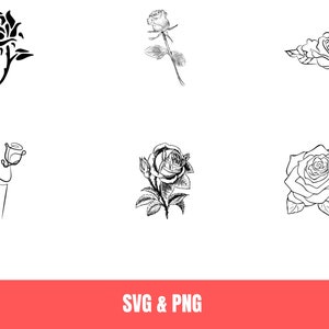 Rose SVG, PNG Printable, Digital Download