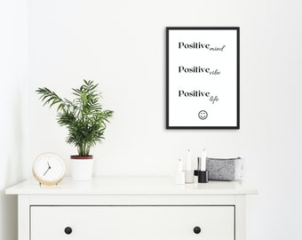 Affiche de citation sur l'état d'esprit positif : deux styles (téléchargement numérique)