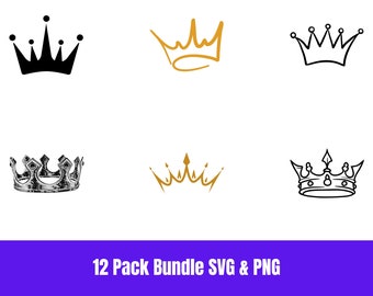 Crown SVG, Printable Crown PNG, Instant Download