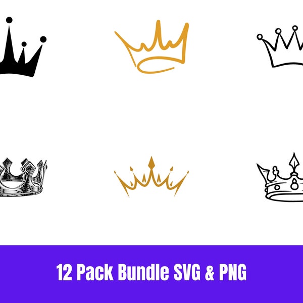 Crown SVG, Printable Crown PNG, Instant Download