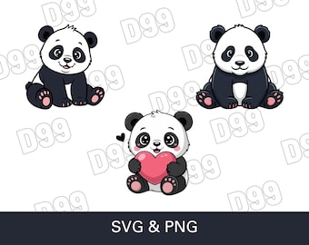 Baby Panda SVG, Panda PNG, Instant Download