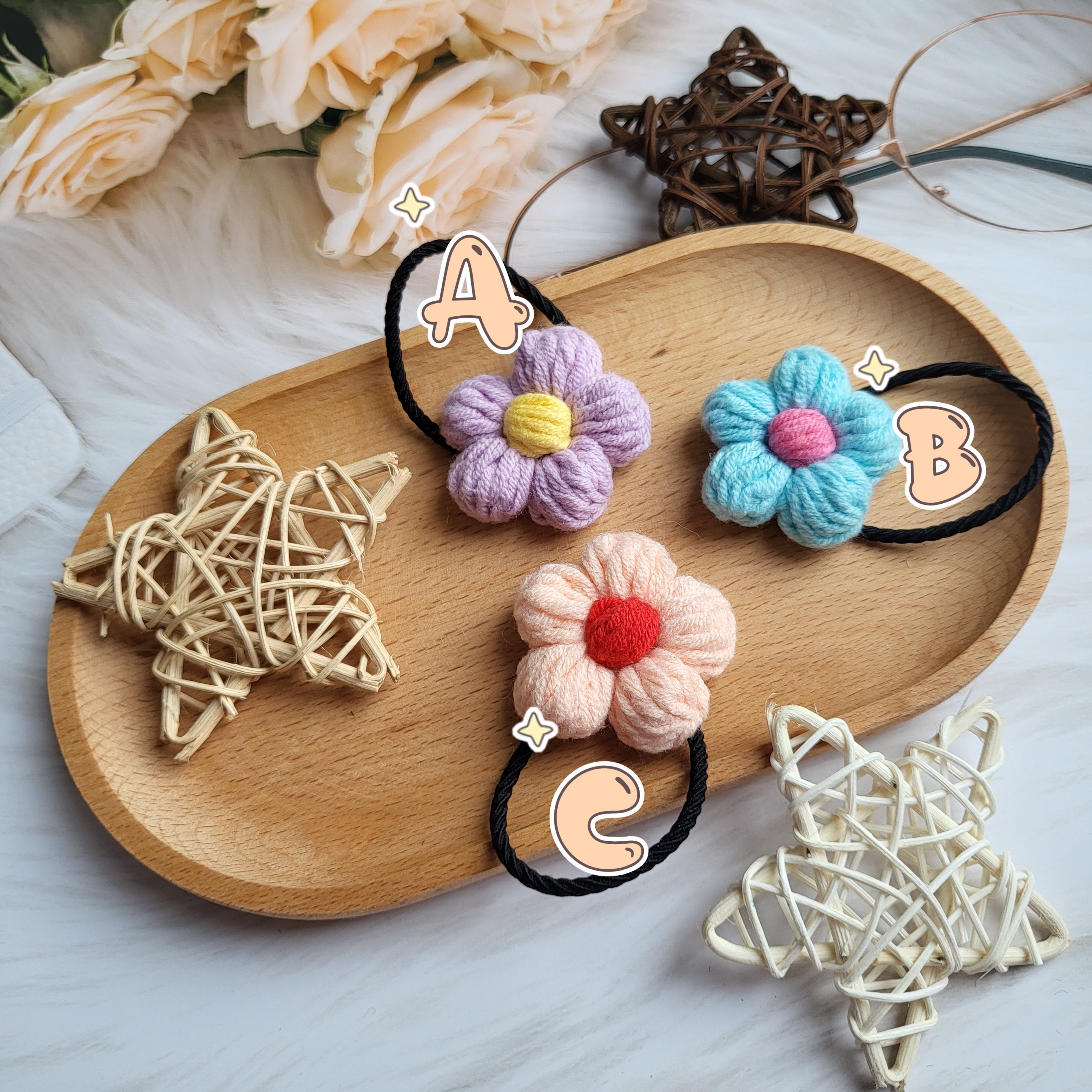 Hari Rope Handmade Crochet Hair Rope, Flower Hair Rope, Cute Animal Hair Tie ...