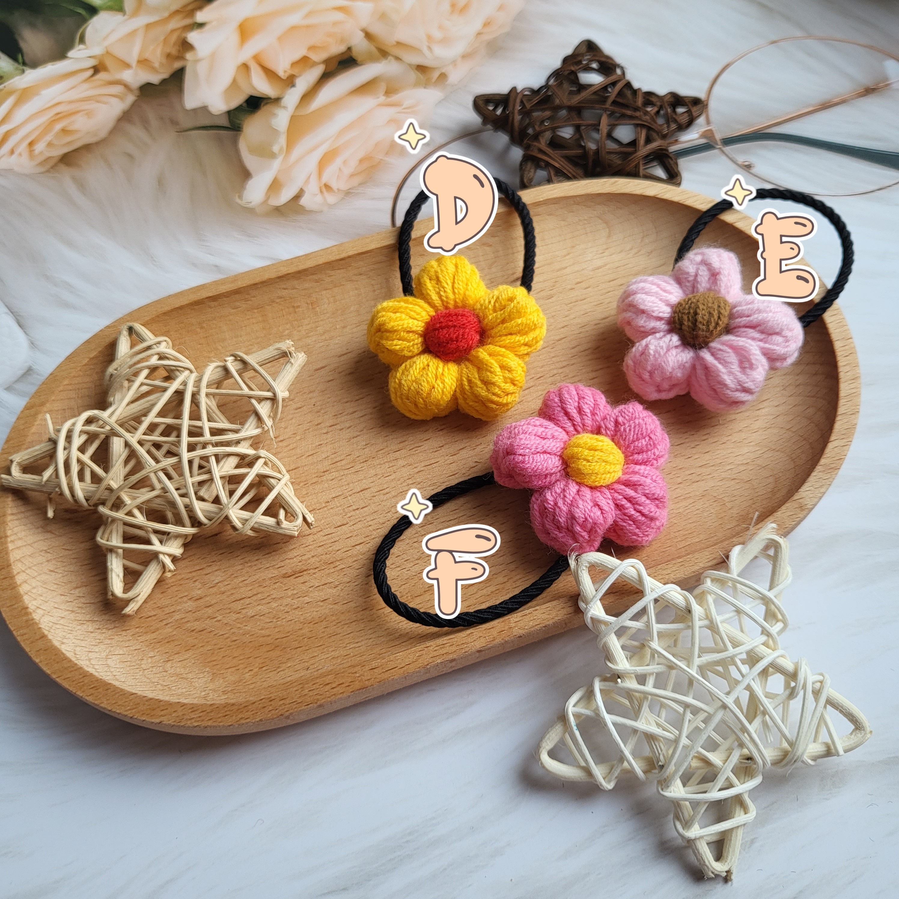 Hari Rope Handmade Crochet Hair Rope, Flower Hair Rope, Cute Animal Hair Tie ...