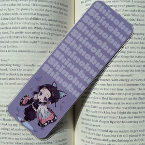 Demon Fighter Retro Bookmark - Chibi Anime Character Bookmark | Anime Bookmark | Fan Art Reader | Chibi Demon Fighter | Anime Nerdy Art