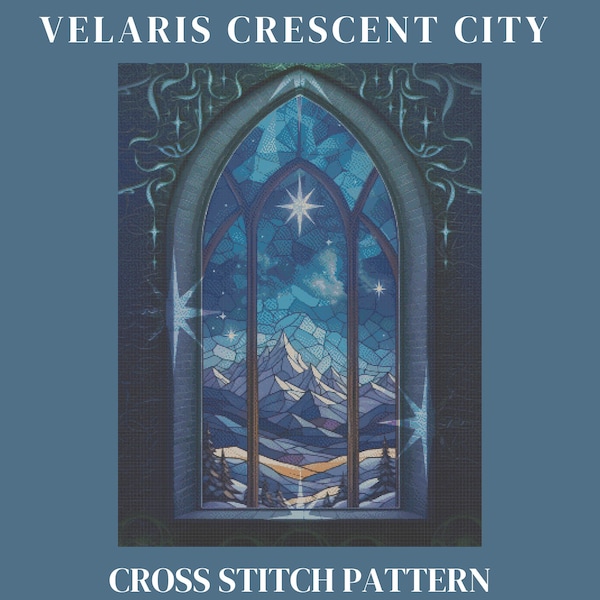 Crescent City Inspired Velaris Cross Stitch Pattern PDF Digital Download | Sarah J Maas City | Vibrant Velaris Art Pattern | Bookish Art
