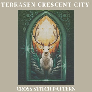 Crescent City Inspired Cross Stitch Pattern BUNDLE PDF Digital Download | Sarah J Maas City | Vibrant City Art Pattern | Bookish Art