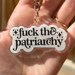 F the Patriarchy Sparkle Keychain - sparkle patriarchy keychain | girly sparkle keychain | all too well inspired keychain | girly keychain
