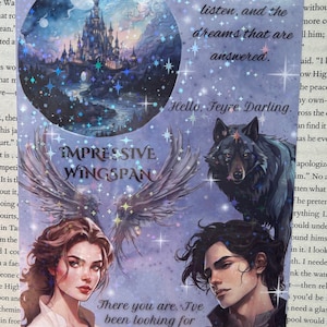 Insert holographique pour étui Kindle Feyre et Rhysand Sparkle ACOTAR - Insert pour étui Kindle inspiré de l&#39;ACOTAR | Insert pour Kindle en Velaris | étui pour Kindle