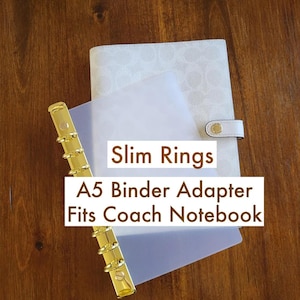 Adaptador de anillas A5 para cuaderno Coach, inserto para carpeta de anillas delgadas de 15 mm para panel de control