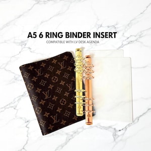 ルイ・ヴィトン デスクアジェンダ用 20/30mm A5リングバインダーインサート、ゴールド/ローズゴールドプランナーアダプターコンバーター