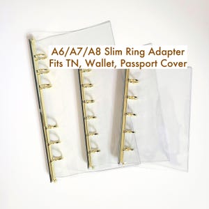 A6/A7/A8 slim-ringadapter voor TN-paspoorthoezenhouder, 11 mm 13 mm goud/zilver bindmiddelinzet voor portemonnee portemonnee, Hobonichi-planner