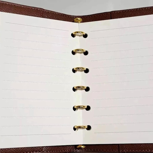 Lined Planner Refill for Louis Vuitton PM Agenda, Pocket Size Filofax, 90 Pages 6-Ring Binder Inserts, Luxury Organizer Refill