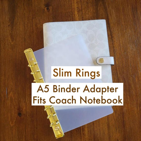 A5 Ring Binder for Coach Notebook Insert, Agenda Slim Rings Converter 15mm Stationary Gift