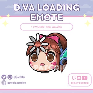 Overwatch D.va Loading Emote (1) voor Twitch, Discord en Youtube | Kant-en-klare Emotes | Gamen en streamen |  Emote-pakket