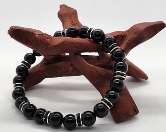 Handmade Obsidian Crystal Bracelet: Spiritual Healing Jewelry Gift