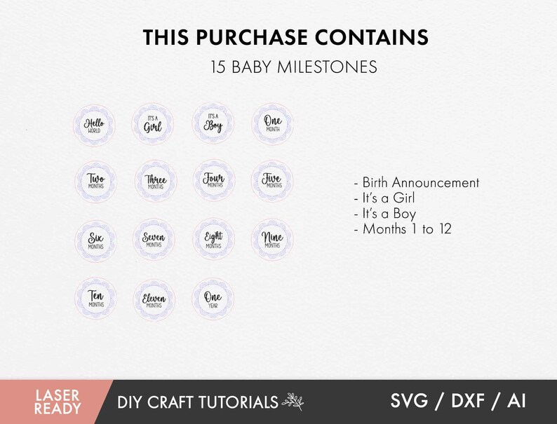 Boho Baby Milestone SVG Milestone SVG Wooden Milestone - Etsy
