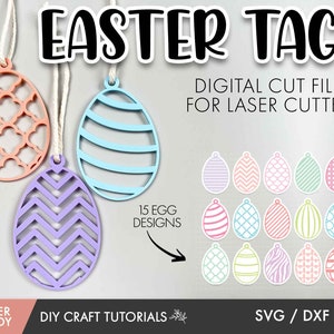 Lasergesneden paassvg, Paasmand tags, Easter Egg svg, paasemmer svg, easter svg, glowforge svg, glowforge easter svg, Laser svg