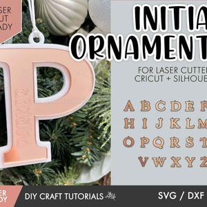 Monogram Christmas Ornament SVG, Christmas Ornament svg, Christmas Ornament Laser Cut File, glowforge svg, monogram svg, Laser cut ornament