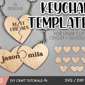 Laser cut Keychain, Beste Freunde svg, Pärchen Schlüsselbund svg, Valentinstag svg, Laser cut svg, Glowforge svg, Laser svg, Laser svg