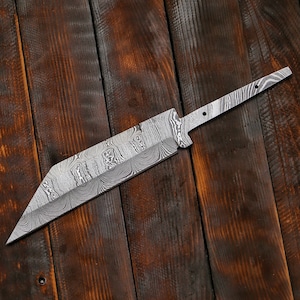 Viking Seax Knife Custom Made Hand Forged Damascus Steel Hunting Knife Blank RK11