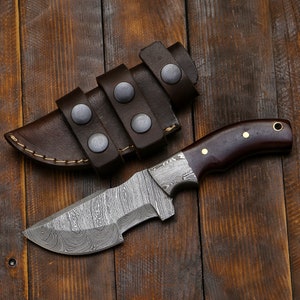 Hunting Knife Custom Made Hand Forged Damascus Steel Tracker Knife RK4