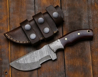 Hunting Knife Custom Made Hand Forged Damascus Steel Tracker Knife RK4