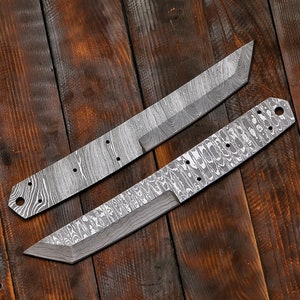 Tanto Knife Custom Made Hand Forged Damascus Steel Hunting Knife Blank RK14