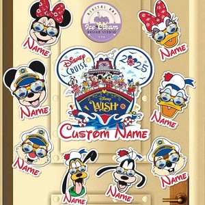 Personalized Mickey & Friends Disney Cruise Magnet, Disney Family Cruise Ship Stateroom Door, My First Disney Cruise, Disney Wish Dream