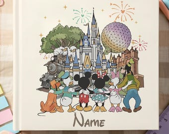 Libro de autógrafos personalizado de Mickey y sus amigos de Walt Disney World, Libro de autógrafos de Disney, Viaje a Disney 2026, Libro de recuerdos de Disneyworld