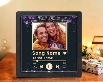 Personalized Music Fridge Magnet, Custom Photo & Song Artist Music Magnet, Valentine Gift for Her, Music Lovers Valentine's Day Home Decor