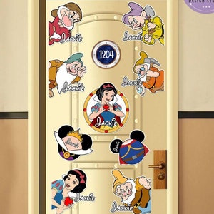 Personalized Disney Princess Snow White and the Seven Dwarfs Cruise Magnet, Snow White Birthday Girl Gift, Family Cruise Ship Stateroom Door