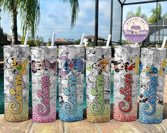 All Characters Disney Tumbler, Mickey and Friends Comic Group Cup, WDW Disneyland Family Vacation 2024 Coffee Cup, Disney Trip 2025 Tumbler