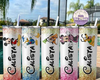 Personalized All Characters Disney Tumbler, Mickey & Friends Group Cup, WDW Disneyland Family Vacation Coffee Cup, Disney Trip 2025 Tumbler