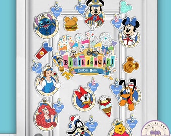 All characters Birthday Cruise Magnet, Disney Cruise line birthday magnet, Birthday Boy Birthday Girl Mickey Princess Toy Story magnet