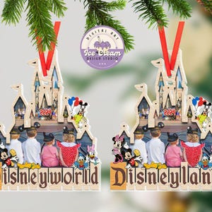 Personalized Disneyland Ornament, Disney Trip 2024 Ornament, Family Christmas Ornament, Custom Photo Ornament, 2-Layer Wooden Ornament