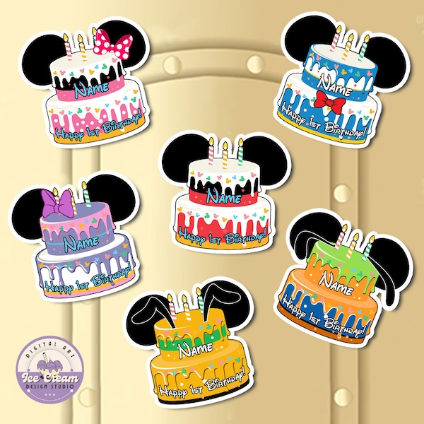 Personalized Mickey and Friends Birthday Magnet, Disney Inspired Birthday Cake Cruise Door Magnet, Birthday Decor Magnet, Disney Magnets