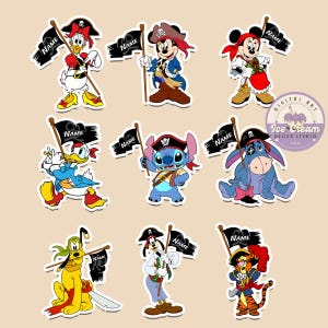 All characters Mickey & Friends Disney Pirates Magnet, Disney Cruise Magnet, Pirates of the Caribbean Family Cruise Ship Stateroom Decor
