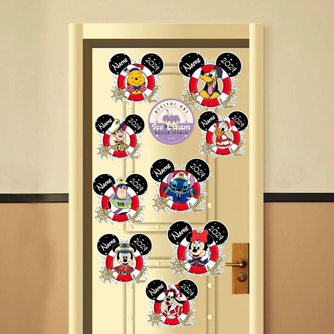 Personalized All Characters Disney Cruise Magnet, Mickey & Friends Winnie The Pooh Cruise Squad, Disney Family Cruise Ship Stateroom Door