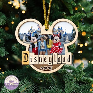 Personalized Disneyland Ornament, Disney Trip 2025 Ornament, Family Christmas Ornament, Custom Photo Ornament, 2-Layer Wooden Ornament