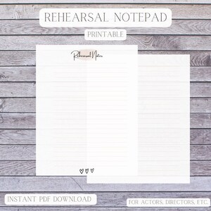 rehearsal diary template